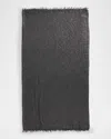 Peserico Fringe-trim Shimmer Jacquard Scarf In Graphite
