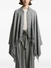 Peserico Fringe Zip-up Cape In Animal Print