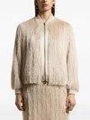 Peserico Fringed Bomber Jacket In Neutral