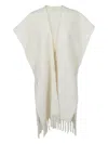 Peserico Cape Mit Fransen In Animal Print