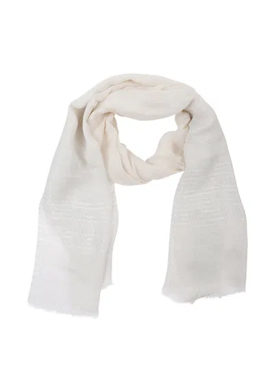 Peserico Fringed-edge Scarf In White