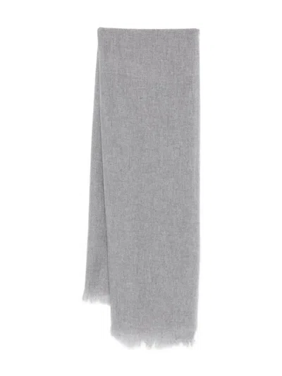 Peserico Fringed Scarf In Gray