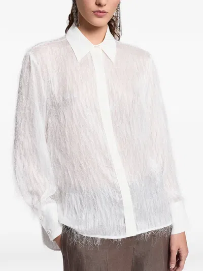 Peserico Fringed Shirt In White
