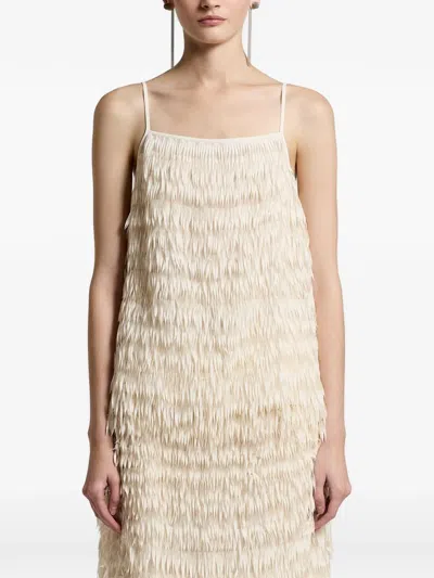 Peserico Fringed Sleeveless Top In Neutral