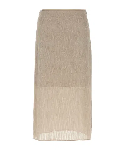PESERICO FRINGED STRAIGHT SKIRT