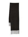 Peserico Fringed Wool-blend Scarf In Black
