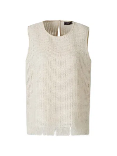 Peserico Fringe-trim Top In Neutral