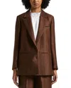 Peserico Front Button Blazer In Tobacco