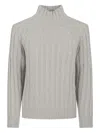 Peserico High Neck Long Sleeve Knit Sweater In Gray