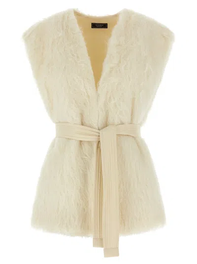 Peserico Fur Vest Gilet White In Neutral