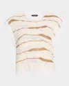 Peserico Fuzzy Intarsia-knit Sweater In Quartz Sand