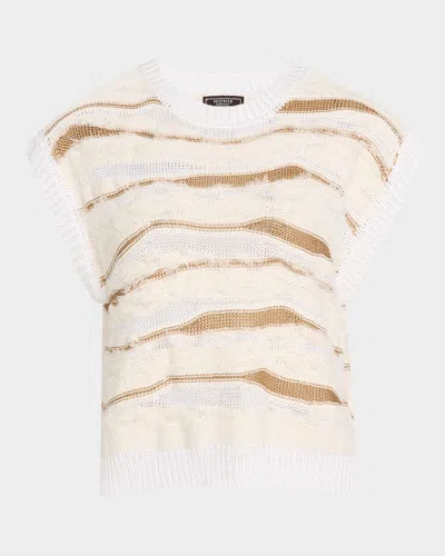 Peserico Fuzzy Intarsia-knit Sweater In Quartz Sand