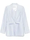 Shop Peserico Gabardine Belted Blazer In Blue