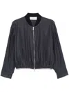Peserico Gabardine Bomber Jacket In Blue