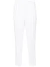 Peserico Beaded-trim Linen Trousers In White