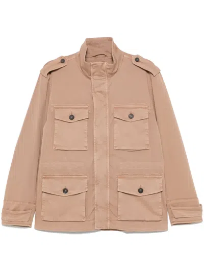 Peserico Gabardine Jacket In Brown