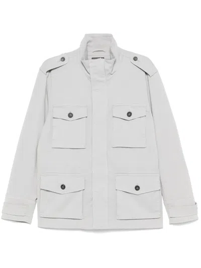 Peserico Gabardine Jacket In Grey