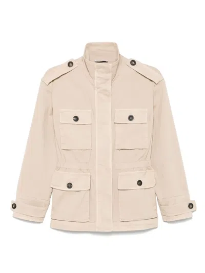 Peserico Gabardine Jacket In Neutrals