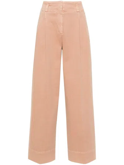 Peserico Gabardine Palazzo Trousers In Beige