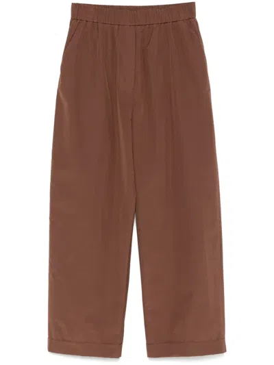 Peserico Gabardine Trousers In Brown