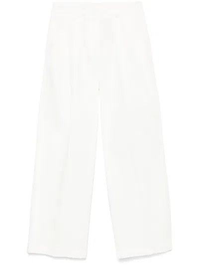 Peserico Gabardine-weave Trousers In White