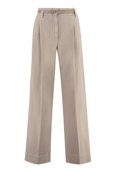 Peserico Women's Cotton Gabardine Trousers In Beige