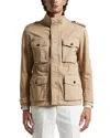 Peserico Garment Dyed Field Jacket In Cappuccino