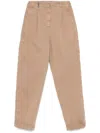 Peserico Garment-dyed Gabardine Trousers In Brown