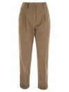 Peserico Women Garment Dyed Stretch Cotton Gabardine Trousers