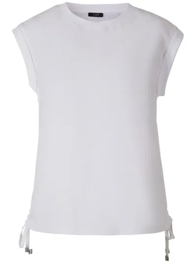 Peserico Gathered Cotton T-shirt In White