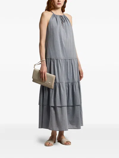 Peserico Gathering-detail Maxi Dress In Pattern