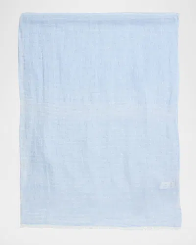 Peserico Gauzy Fringed Scarf In Blue