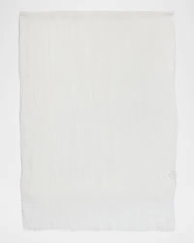 Peserico Gauzy Fringed Scarf In White