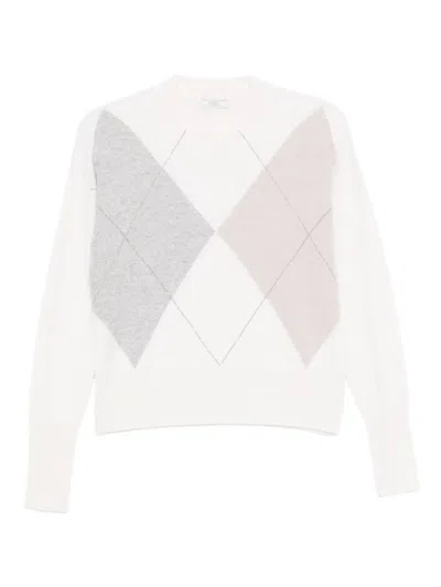PESERICO PESERICO GEOMETRIC ARGYLE PATTERN CROPPED SWEATER