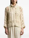 Peserico Geometric Cut-out Cardigan In Neutral