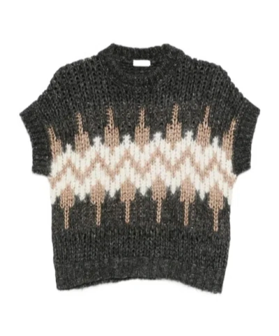 PESERICO GEOMETRIC-PATTERN KNIT SWEATER
