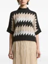 Peserico Geometric-pattern Sweater In Neutral