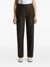 Peserico Geometric-pattern Trousers In Brown