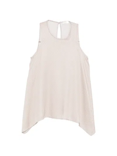 Peserico Geometric-print Blouse In Neutral