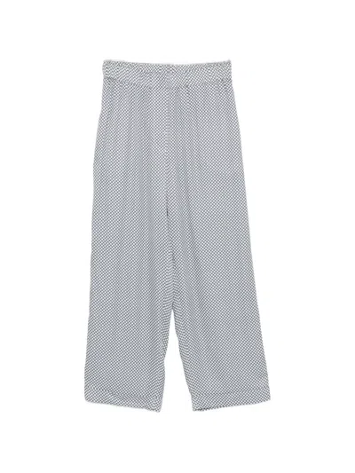 Peserico Geometric-print Piping-detail Trousers In Gray
