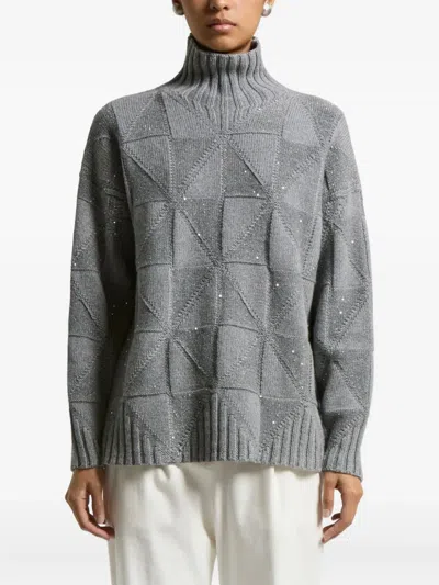 Peserico Geometrischer Pullover Mit Pailletten In Gray