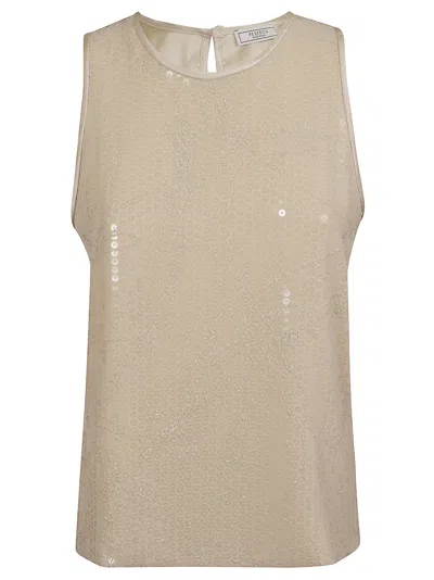 Peserico Georgette Top With All-over Sequin Embellishment In Multi
