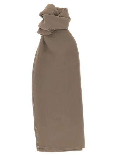 Peserico Georgette With Punto Luce Detail Scarf In Taupe