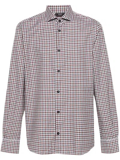 Peserico Hemd Mit Vichy-karo In Grey