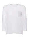 Peserico White Linen Cotton Blended Knit Sweater