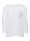 Peserico White Linen Cotton Blended Knit Sweater