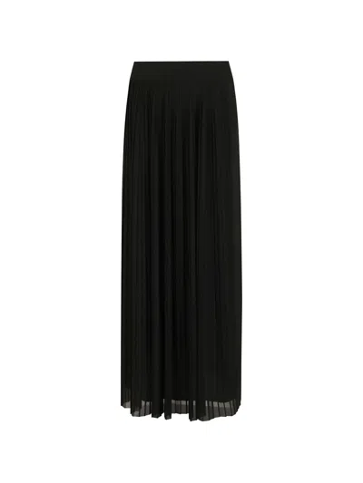Peserico Glitter-effect Pleated Skirt In Black