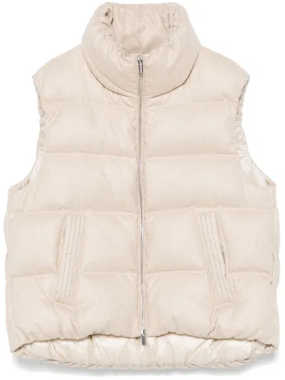 Peserico Goose Down Padded Gilet In Gold