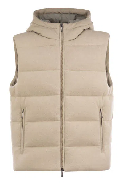 PESERICO PESERICO GOOSE DOWN VEST IN WOOL AND CASHMERE
