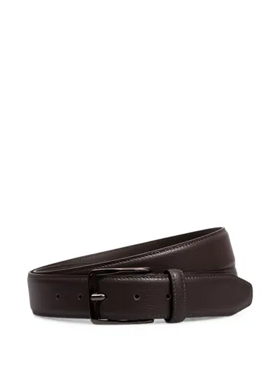 Peserico Grained Leather Belt In Brown